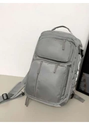 Casual Sports Gym Bag Large Capacity Multi Layer Lightweight Travel Duffel Bag Solid Color For Men College Students