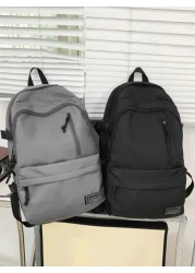 New Fashionable And Casual Large Capacity Solid Color Backpack For Students Versatile For Class And Commuting Unisex