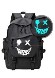 Unisex Large Capacity Luminous Casual Backpack Solid Color College High School Student Backpack For Men Fashionable Lightweight Simple Waterproof Backpack Korean Style Travel Laptop Bag Anime School S