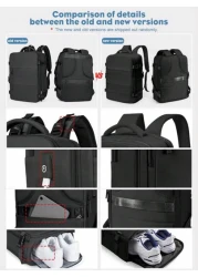 Floless Travel Backpack Work Bag Carry On Hand Luggage Water Resistant Business Large Daypack Weekender Bag Slim Laptop Backpack With USB Charging Port College Bag Computer Bag Gifts Fits 15 6 Inch No