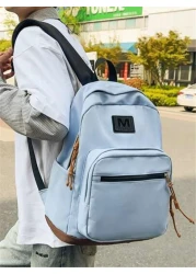 New Spring Versatile Backpack With Solid Color For Primary And Secondary School Students Large Capacity Travel Bag Minimalist Backpack For Going Out Men s Casual Backpack