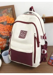 New Fashionable Large Capacity Color Blocking Versatile Large Capacity Backpack Korean Version Multi Pocket Commuting Backpack