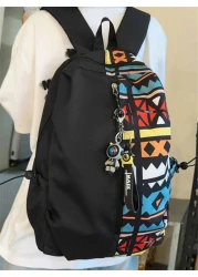 Casual Large Capacity Backpack Fashionable Graffiti Nylon Messenger Bag For School Student Umbrella Water Bottle Tablet Books Travel Including Pendant Suitable For Halloween Anime School Supplies