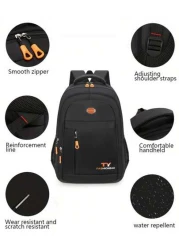 1pc Men Large Capacity Waterproof Casual Backpack Adjustable Laptop Student Backpack Man Bag Students School Supplies University Bag College Teacher School Backpack Book Bag School Bag Hobo Hip Bag Mu