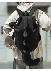 peach tree Large Capacity Unisex Shark Shaped Backpack Fashion Casual Couple Backpack Suitable For High School And College Students Travel Sports Multi Function Lightweight Backpack With Multiple Pock