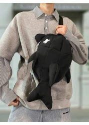 peach tree Unisex Shark Backpack Versatile Casual Shoulder Bag For Couple Suitable For High School College Students Traveling Sports Backpack For Dorm School Supplies Multi Pocket Messenger Bag Autumn