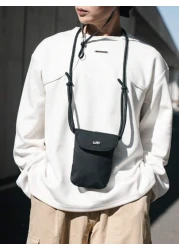 peach tree 1pc Casual Nylon Crossbody Bag For Men Shoulder Bag Messenger Bag Phone Pouch Versatile Daily Use Lightweight Simple Design Suitable For Halloween Outdoor Gift For Boyfriend Students Busine