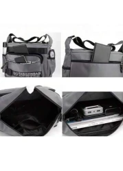 Large Capacity Men s One Shoulder Bag Waterproof Wear Resistant Backpack Multi Pocket Business Casual Messenger Bag For Men