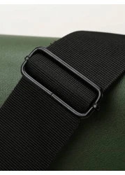 peach tree 1pc Fashionable Solid Color Mini Crossbody Bag Business PU Flap Shoulder Bag For Men Peach Tree Minimalist Solid Color Man s Sling Bag Waterproof PU Shoulder Pack For Travel Outdoor Sports