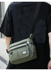 Large Capacity Multi Layer Waterproof Middle Aged And Elderly Backpack Oxford Cloth Shoulder Crossbody Bag Travel Leisure Men s Bag Nylon Cloth Bag Sling Vacation School Summer Carry On Business Casua