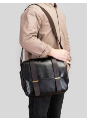 Men s Vintage Large Capacity Messenger Bag Stylish Shoulder Bag Business Crossbody Bag For Father s Day Gift Valentine s Day Gift Commuting College Students Sling Bag For Men