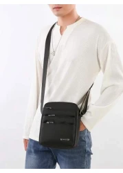 حقيبة كتف رجالية قطعة واحدة ، حقيبة عبر الجسم قماش أكسفورد عادي متعددة الطبقات ، حقيبة للجانب للرجال ، حقيبة م