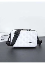 حقيبة كتف عبر الجسم صغيرة بسيطة على شكل معين، مقاومة للماء، قشرة صلبة من البي في سي للرجال، حقيبة جامعة متعددة