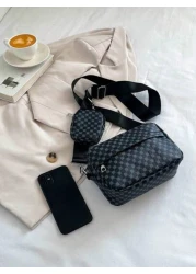 European And American Messenger Bag Two Piece Package Bag New Two In Shoulder Strap Fashion Printing Package Can Be Split Multi Functional Simple Fashion Personality Bag Japanese And Korean Casual Sho