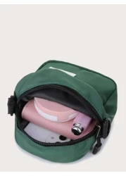 1PC Multifunctional Mini Men Patch Detail Square Bag Shoulder Bag Sling Bag Casual Bag Nylon Zipper Crossbody Bag For High School Student University Student Freshman College Bag Gifts For Men Large Ca