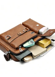 Men s Briefcase Horizontal Business Casual Small Backpack Vintage Travel Essentials Holiday Essentials Bag For Men Camping Sling Bag For Men Valentine s Day Stickers Bags Men Summer Back To School Val