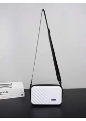 Compact Suitcase Messenger Bag Hard Shell Shoulder Bag Crossbody Bag Lightweight For Back To School College Travel Water Resistant PVC Material Minimalist Casual Style Gifts For Boyfriend Sling Bag Fa