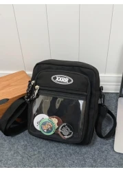 New And PVC Transparent Patch Bag With Shoulder Crossbody Bag Sling Bag Sport Bag For High School University Student For Travel College School College Bag For Books Multi Functional Dorm Sling Ba Hiki