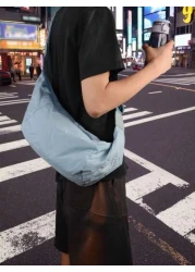 1pc Men s Mori Style Oblique Shoulder Bag Large Capacity Lightweight Diagonal Crossbody Dumpling Bag Casual One Shoulder Bohemian Crescent Crossbody Messenger Bag Nylon Backpack