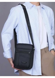 New Shoulder Bag Men s Bag Multi Zipper Oxford Cloth Mobile Phone Bag Crossbody Bag Canvas Leisure Backpack Sling School Nylon Black Bag Multi Functional Commute Bum Bag Rider Bag Gym Bag Black Bag Hi