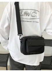 حقيبة كتف متعددة الوظائف مقاومة للماء بشعار للرجال للاستخدام في كل الفصول، حقيبة صدر، حقيبة خصر، حقيبة سفر، ح