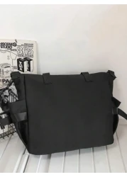 Lightweight Business Casual Medium Messenger Bag Release Buckle Decor With Bag Charm Badges For Teen Girls Women College Students Rookies White collar Workers Perfect for Office College Work Business