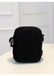 Mini Letter Patch Decor Square Bag Crossbody Bags Minimalist Square Bags Square Shoulder Handbag With Wide Strap Cell Phone Women s Shoulder Handbags Wallet Convertible Crossbody Backpacks Messenger T