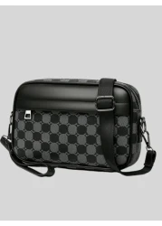 Men s Diagonal Shoulder Strap Messenger Bag Simple Fashion Handheld Zipper Closure Bag Suitable For Men s Daily Use And Travel Can Be Worn Diagonally Or As A One Shoulder Bag