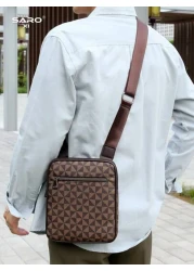 1pc Men s Shoulder Bag Vintage Crossbody Bag With Side Pocket Scratch Resistant Durable PVC Casual Bag Minimalist Style In Black Brown Great Gift For Boyfriend Or Men