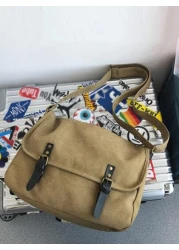 peach tree Retro Solid Canvas Shoulder Bag Peach Tree