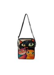 Cat Pattern Single Sided Printed Shoulder Bag