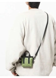 1 قطعة (5.1 بوصة * 3.9 بوصة * 1.6 بوصة ) حقيبة كتف رجالية موضة تلوين الكتل، حقيبة رسول، حقيبة عبر الجسم، حقيبة يد، حقيب