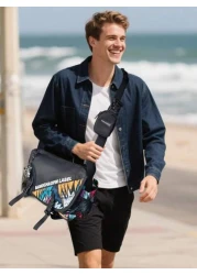 Waterproof Nylon Crossbody Bag With Adjustable Strap For Men Women Unisex Multifunctional Black Shoulder Bag With Large Capacity For Work Travel Camping Beach Holiday Vacation Travel Essentials For Hi