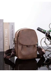 Men s New Phone Bag Korean Style Leather One Shoulder Messenger Bag Outdoor Casual Mini Waist Hanging Bag Flap Cover Square Bag In Cowhide Leather