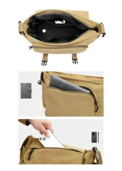 SLIN LXZQ Canvas Flap Messenger Bag Casual Black Shoulder Bag For Commute Men s Shoulder Bag Crossbody Bag Side Bag Student Supplies Men s Autumn Bag Cylinder Bag Vintage Style Christmas Gift Travel H