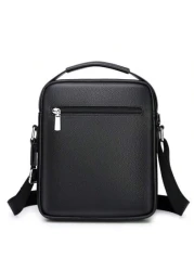 حقيبة كتف جلد صناعي (بي يو) للرجال، حقيبة كاجوال للطلاب الجامعيين