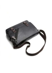 Stylish Envelope Shoulder Bag Cross Body Sling Bag For Men PU Leather Business Casual All Match Spacious Interior Adjustable Strap And Durable Design Graduation School Supplies