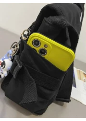 High School Students Multifunctional Sling Bag Shoulder Bag Casual Bag Letter Patch Messenger Bag For Travel College School Outdoor Sports Crossbody Bag Side Bag Lightweight With Adjustable Strap Nylo