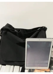 Flap Messenger Bag Casual Black Shoulder Bag Students Commute Sling Bag For Man Man Bag Cross Body Bag Side Bag School Supplies Fall Bag For Man Cylinder Bag Old Money Christmas Funny Gifts Travel Hol