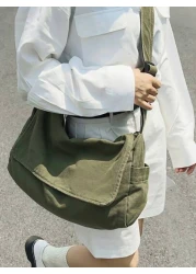 حقيبة عبر الجسم متروكة بطراز رجعي من العام 2000، قماشية بسعة كبيرة، موضة عصرية، متوفرة ب- 4 ألوان مختلفة، مناسبة