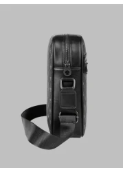 Messenger Bag For Men PU Leather Crossbody Shoulder Bag With Side Strap Vintage Style Daily Office Business Bag Suitable For Work Travel Gift For Men