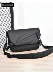 Men s Messenger Bag Fashion Large Capacity Shoulder Diagonal Bag Solid Color Square Bag Water Resistant PU Crossbody Bag Lightweight Casual Crossbody Bag Suitable For Men Youth Gift Men Bag Gifts For