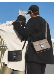 peach tree Men s Briefcase Shoulder Bag Small Square Crossbody Bag PU Waterproof Flap Covering Business Wallet Unisex Casual Storage Bag Suitable For Business Trip Toiletries Tools Large Capacity Vint