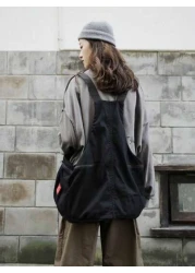 Multi Functional Vest Bag Workwear American Retro Large Capacity Sleeveless Nylon Camping Attendance Shopping Dance Convertible Backpack Vest Outdoor Functional Two In One Tote Crossbody Coat Shopping