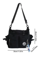 حقيبة حزام متعددة الوظائف لطلاب المدارس الثانوية والجامعات المبتدئين، حقيبة كاجوال للرجال مزينة بإبزيم، حقي