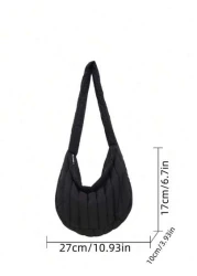 1pc Versatile Casual Large Size Large Capacity Filled Embroidery Thread Coat Bag Fashion Shoulder Bag Portable Crossbody Bag Hobo Bag Valentine s Day Couples Men s Bag Dating Commuting School Sports T