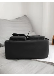 حقيبة كتف متعددة الاستخدامات بلون سادة، حقيبة هوبو موضة ، حقيبة عمل كاجوال كبيرة السعة متعددة الجيوب، حقيبة ت