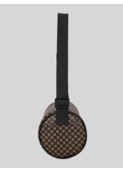 حقيبة كتف قياسية كروسبودي بسيطة طراز كوري عصري للجنسين مطبوعة بطراز رجعي، حقيبة إسطوانية مستطيلة للطلاب