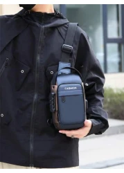 Fashion Versatile SUB Plug Motorcycle Bag Outdoor Casual Travel Sport Street Party Power Bank Umbrella Coins Keys Multi Function Men Shoulder Messenger Bag