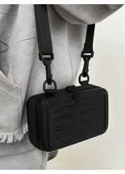 Crossbody Bag Shoulder Bag Square Bag Hard Shell Box Bag Black Bag White Bag Water Proof Summer Valentines Crossbody Sling Vacation School Carry On PU Leather Black Dad Bag Students Bag Cool Minimalis